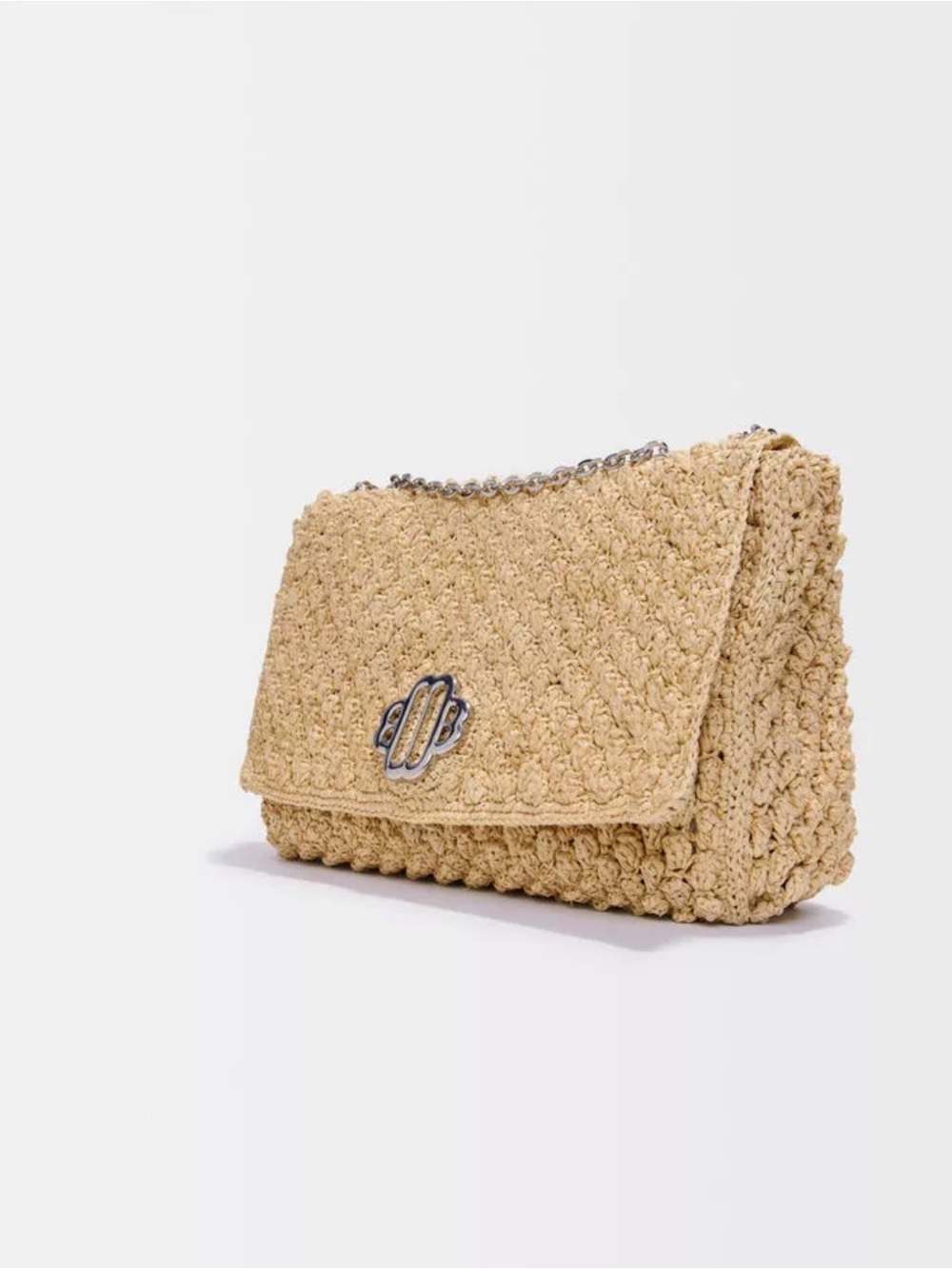 Maje Raffia Clover Shoulder Crossbody Bag